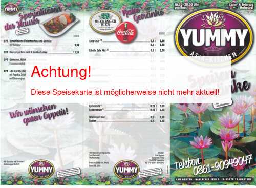 Speisekarte von Yummy Seite 01