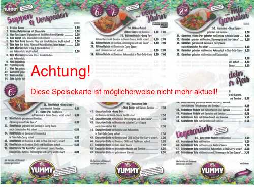 Speisekarte von Yummy Seite 02